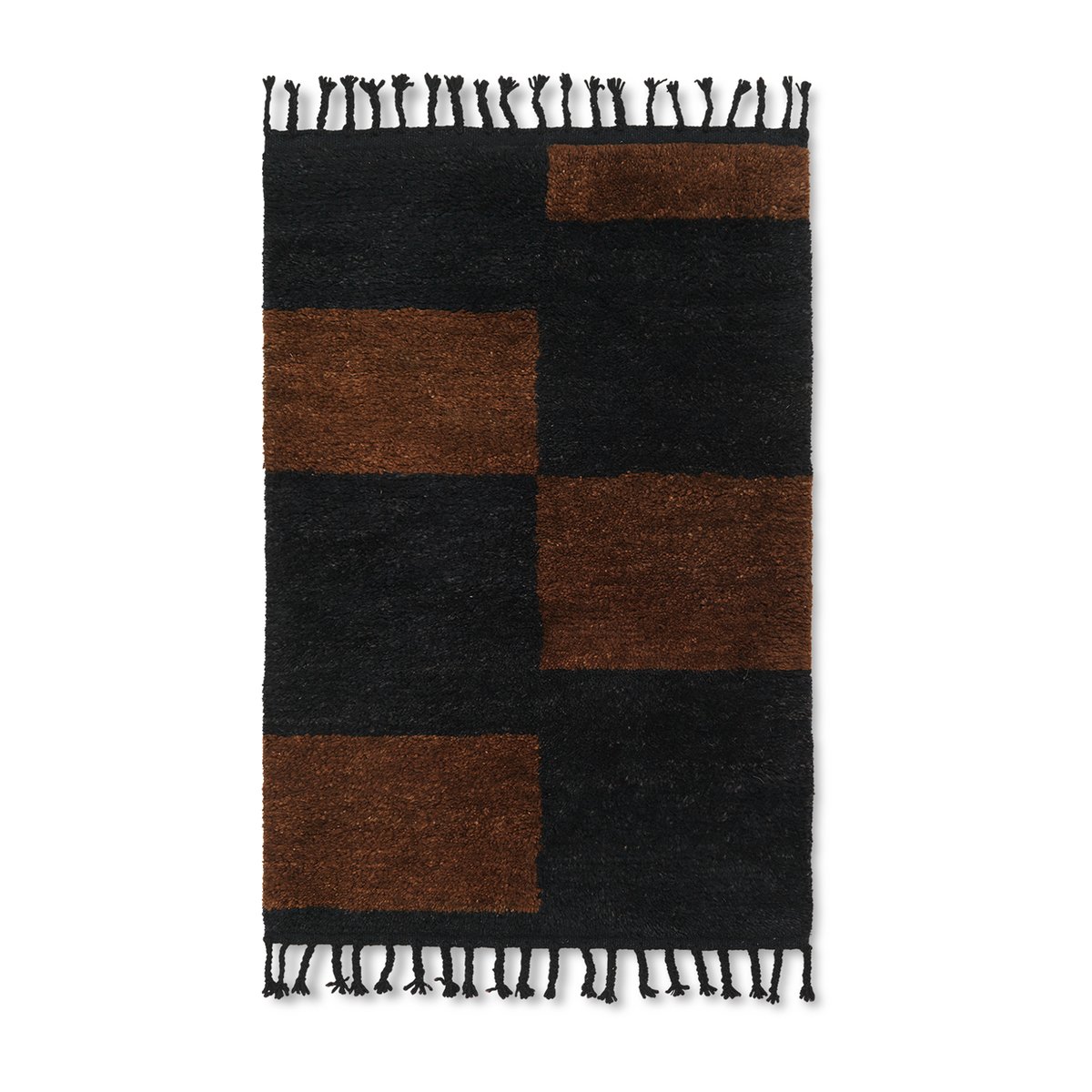 Mara käsinpunottu matto 80x120 cm Black-chocolate