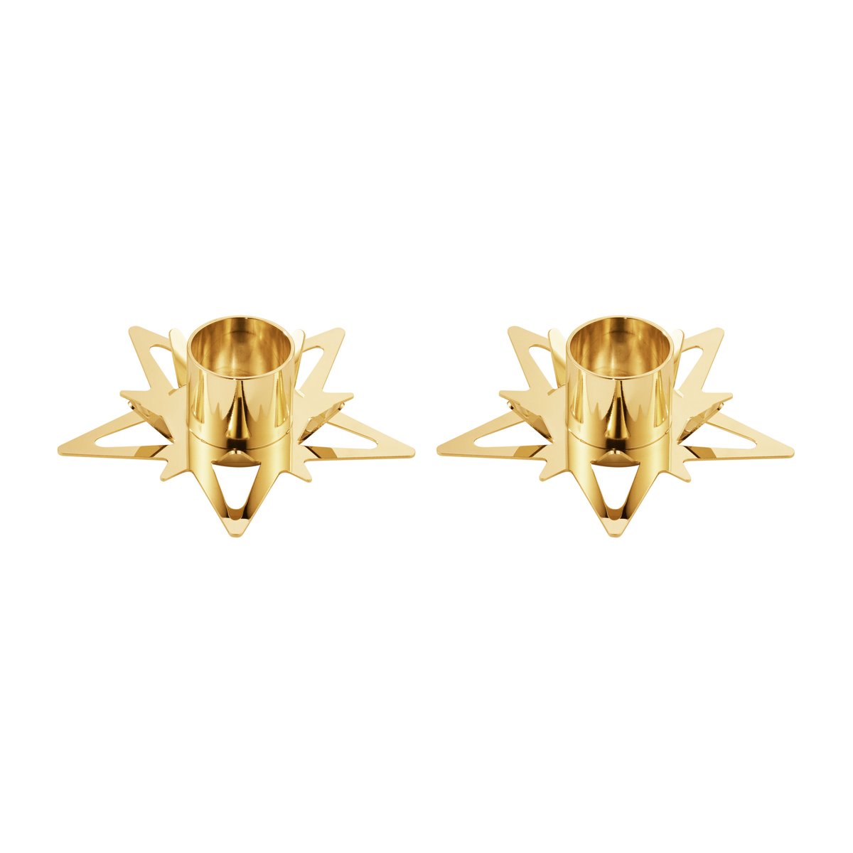 Classic christmas star kynttilänjalka Ø9 cm 2-pack Kulta
