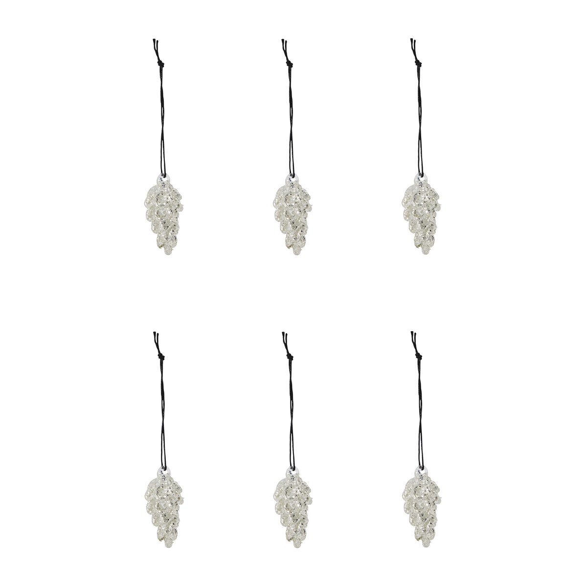 Cone joulukoriste 5,5 cm 6-pack Hopea