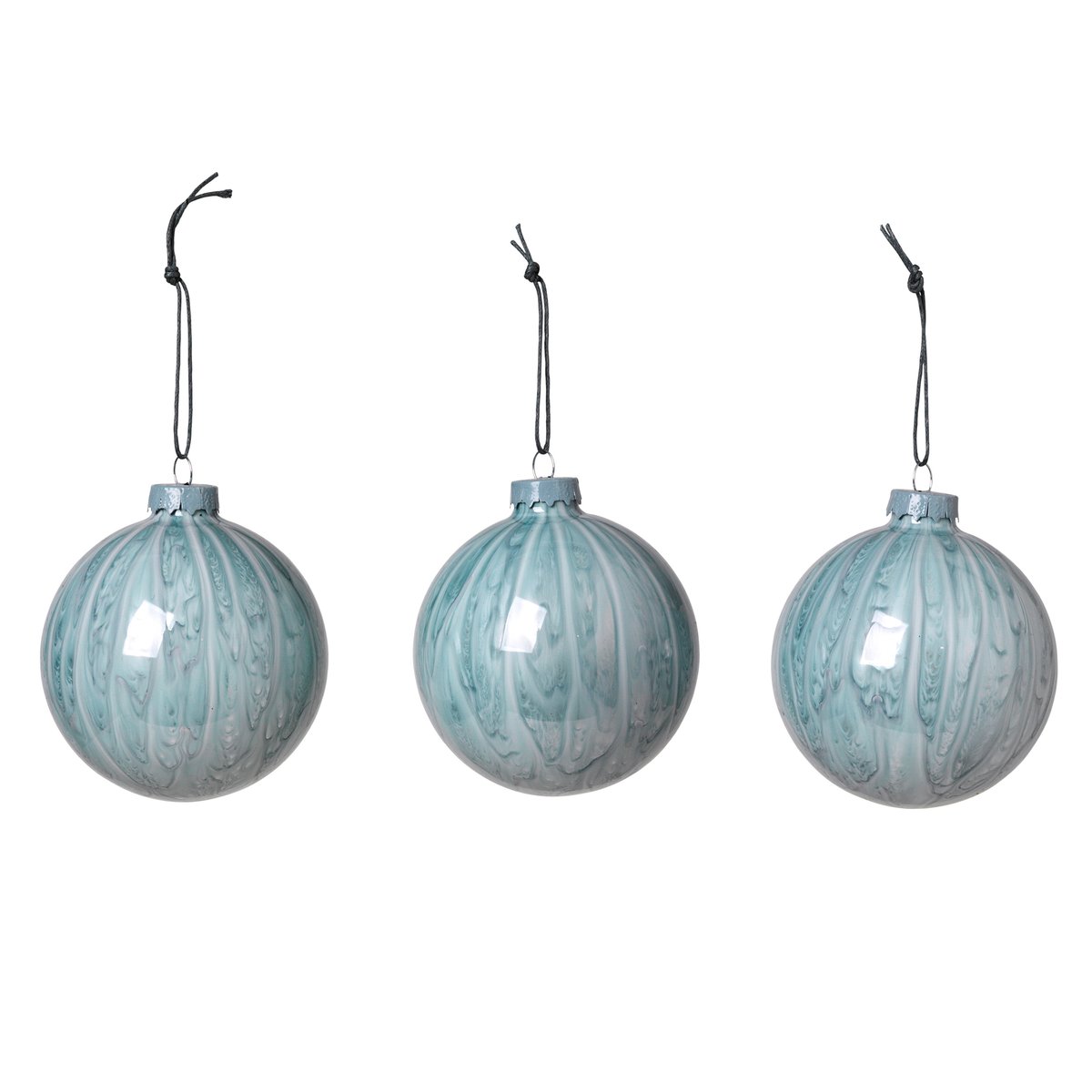 Marble joulupallo, 3-pakkaus Pastel blue