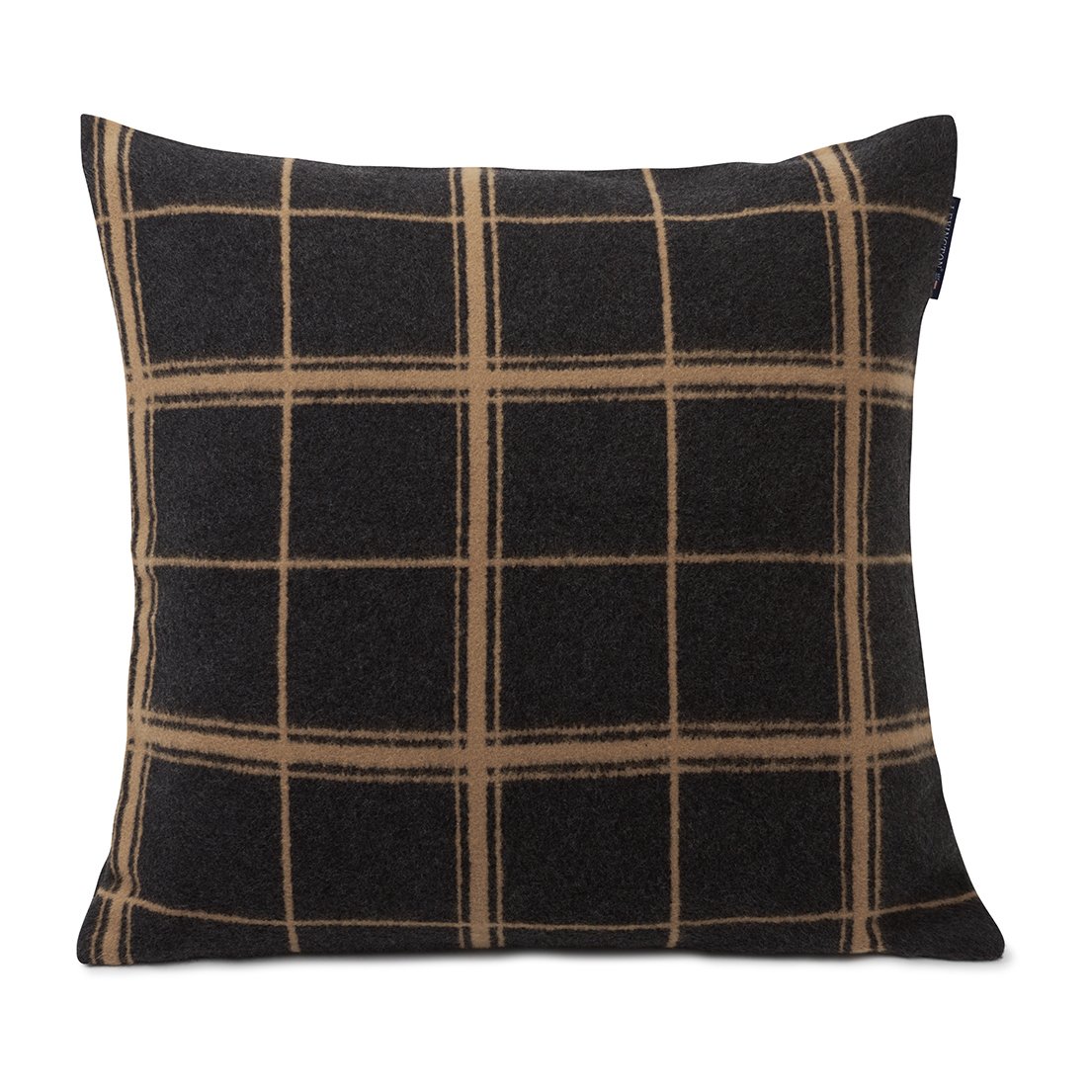 Checked Brushed Organic Cotton tyynyliina 50x50 cm Dark gray-beige