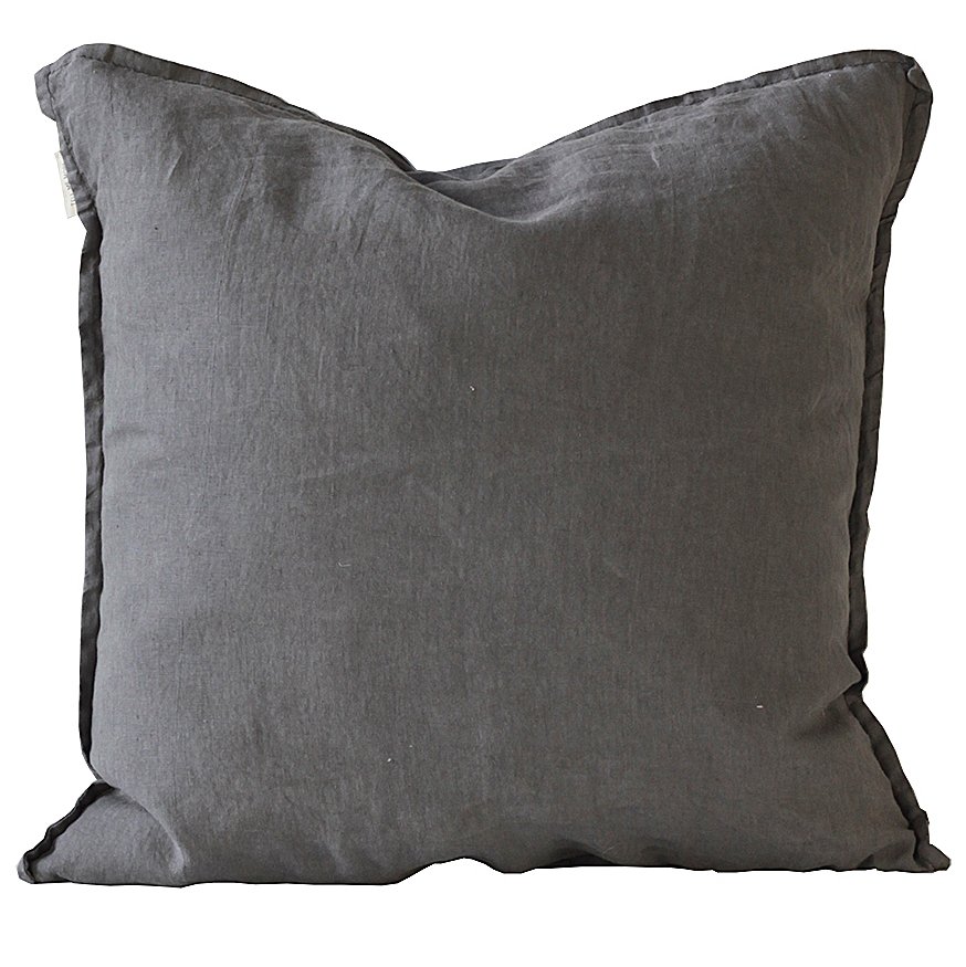 Washed linen tyynynpäällinen 50 x 50 cm tummanharmaa