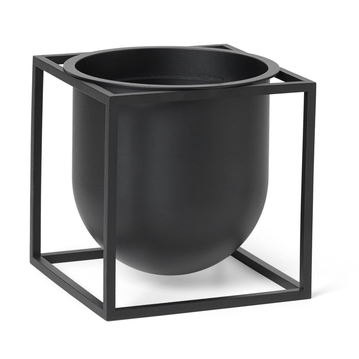 Kubus kukkaruukku 14 cm Musta