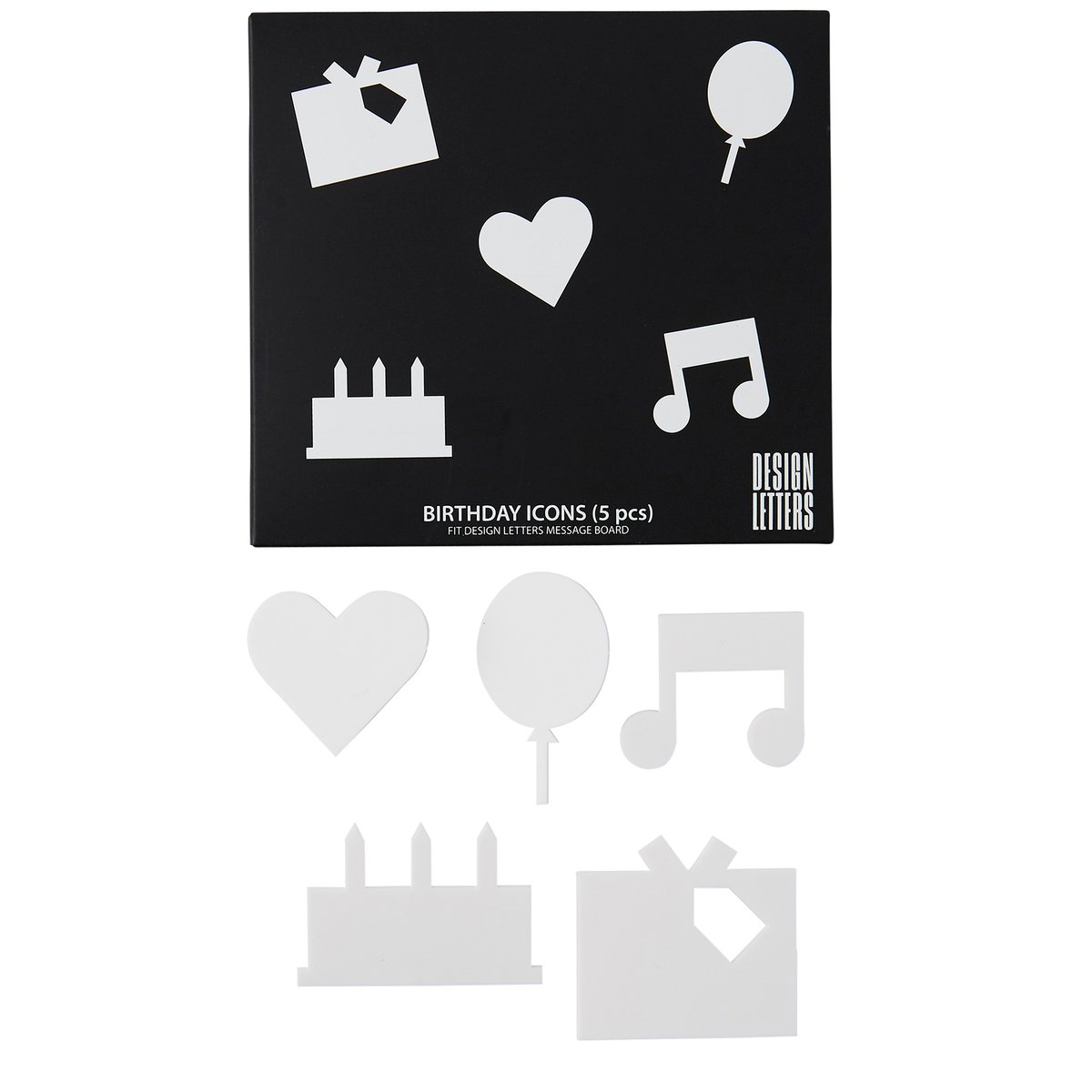 Design Letters Happy Birthday icons Valkoinen
