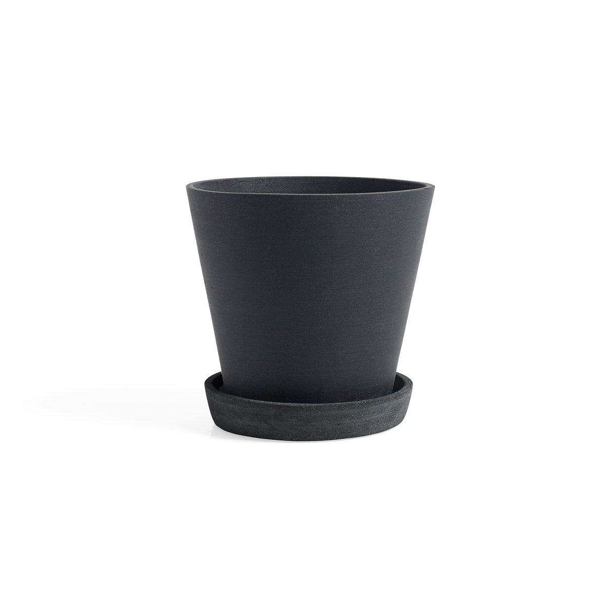 HAY Flowerpot with saucer -ruukku L Musta