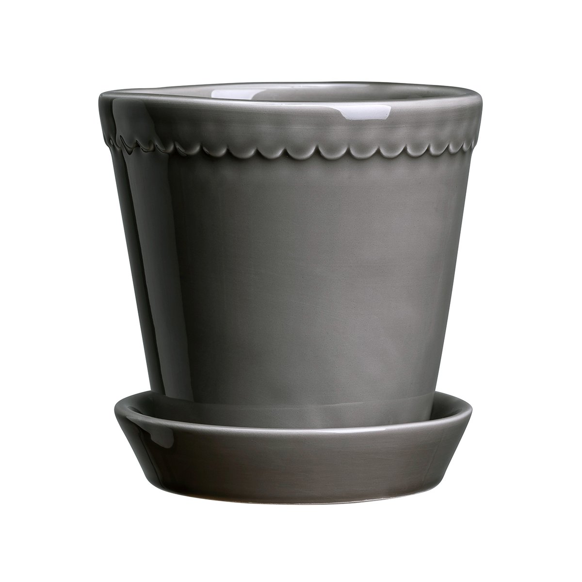 Helena ruukku lasitettu Ø14 cm Pearl grey