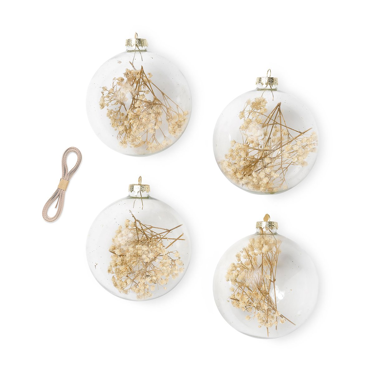 Flora joulukoriste large Ø10 cm 4-pack Off-white