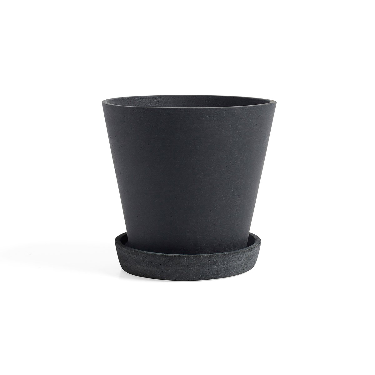 HAY Flowerpot with saucer -ruukku XL Musta