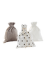 GIFTIE DOTS SET lahjapussit, 3/pakk. Luonnonvalkoinen