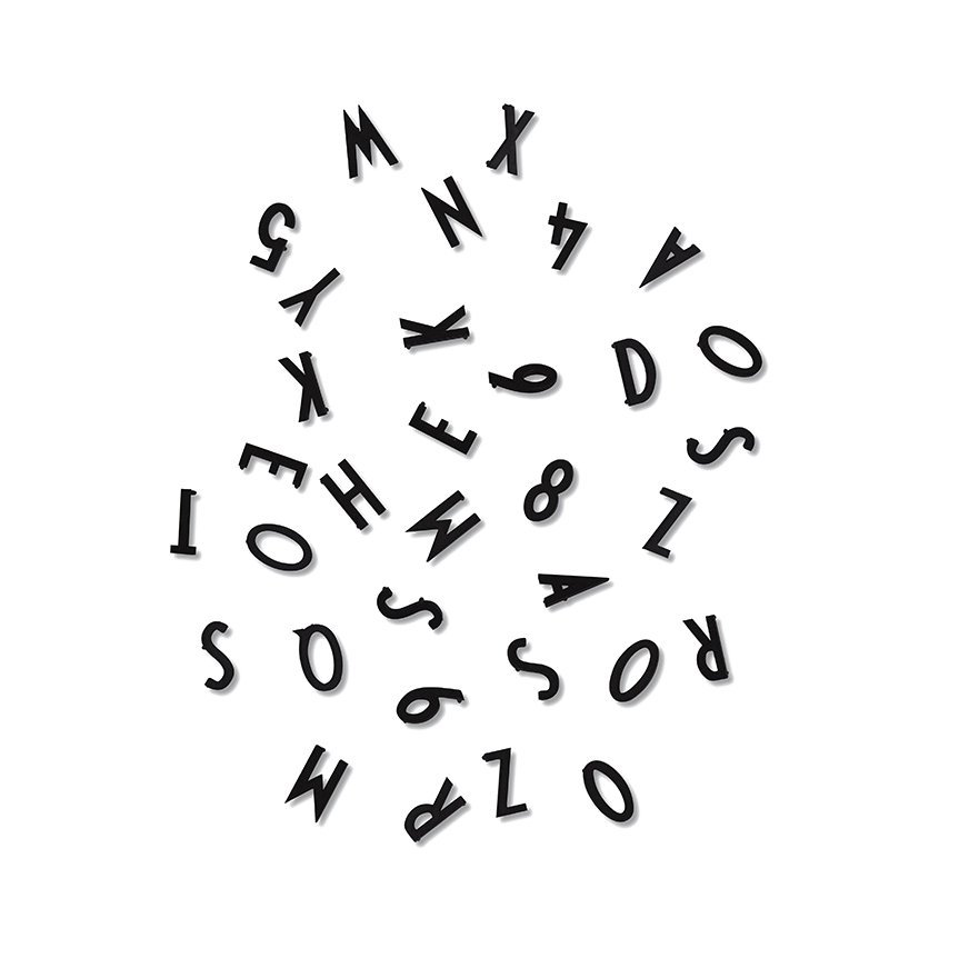Design Letters kirjainlaatikko mustat kirjaimet