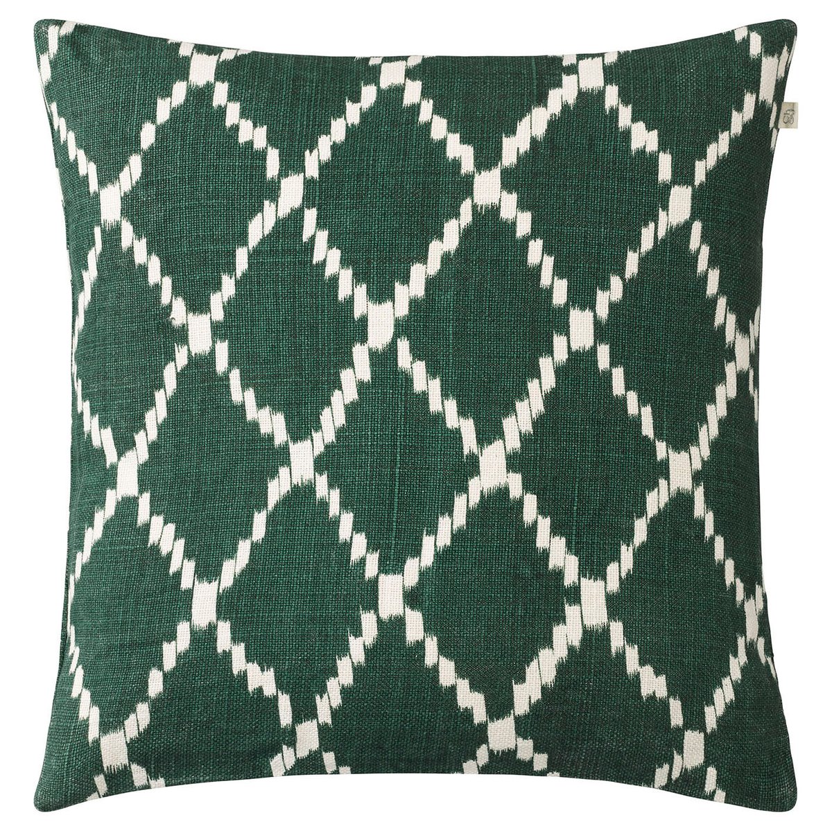 Ikat Kerela -tyynyliina 50x50 cm Vihreä-valkoinen