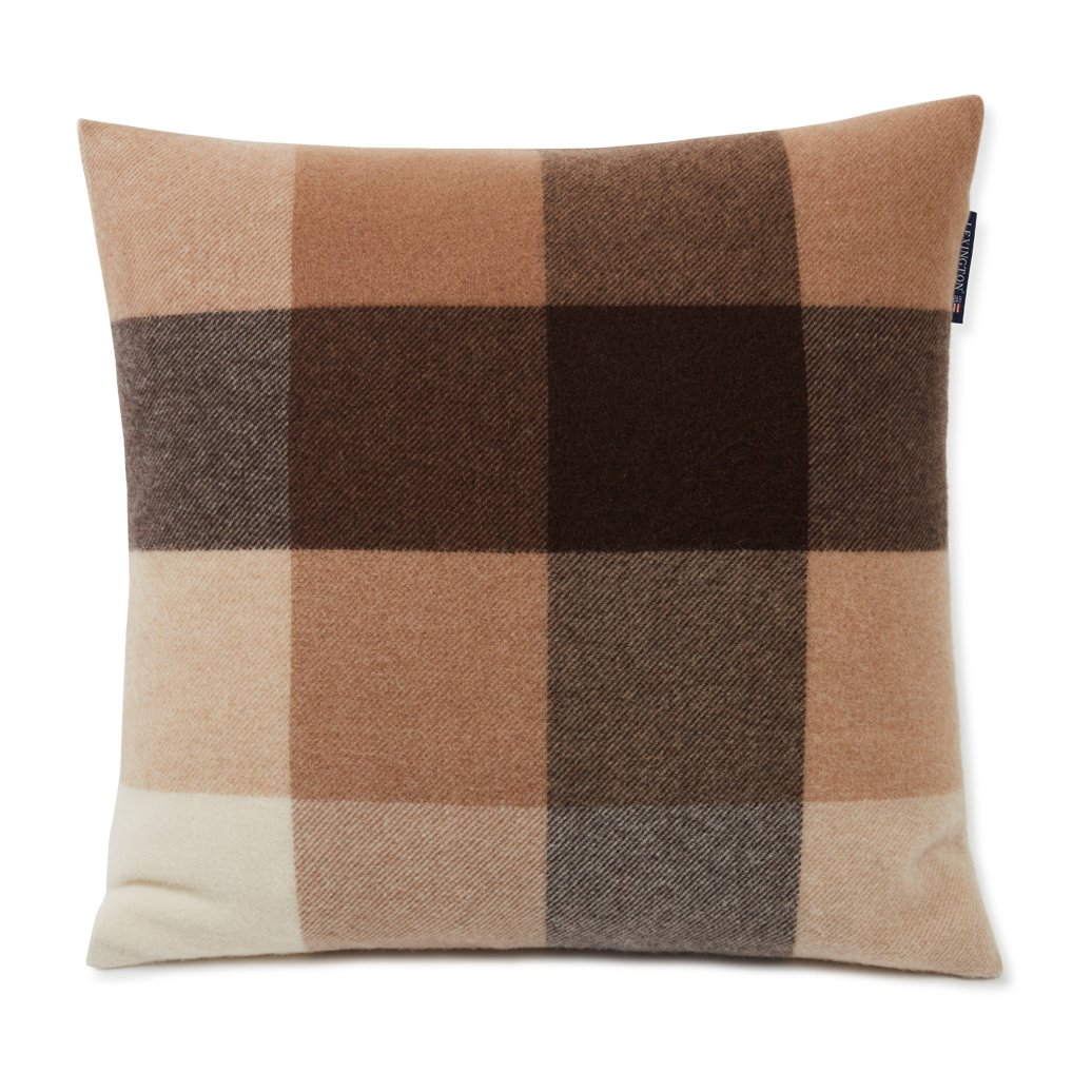 Checked Recycled Wool tyynyliina 50x50 cm Beige-dark gray
