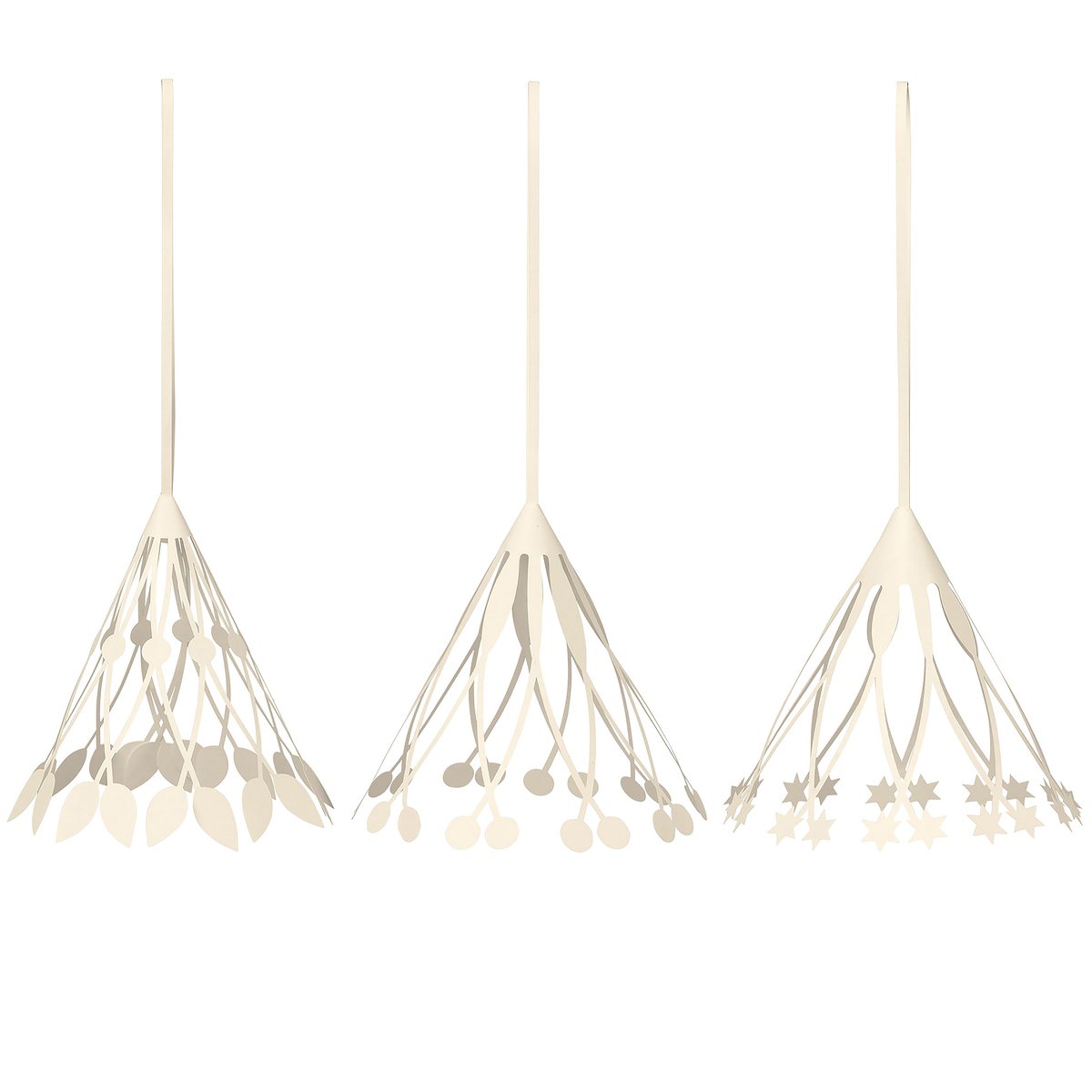 Paper tassels joulukoriste Ø10 cm 3-pack Off-white