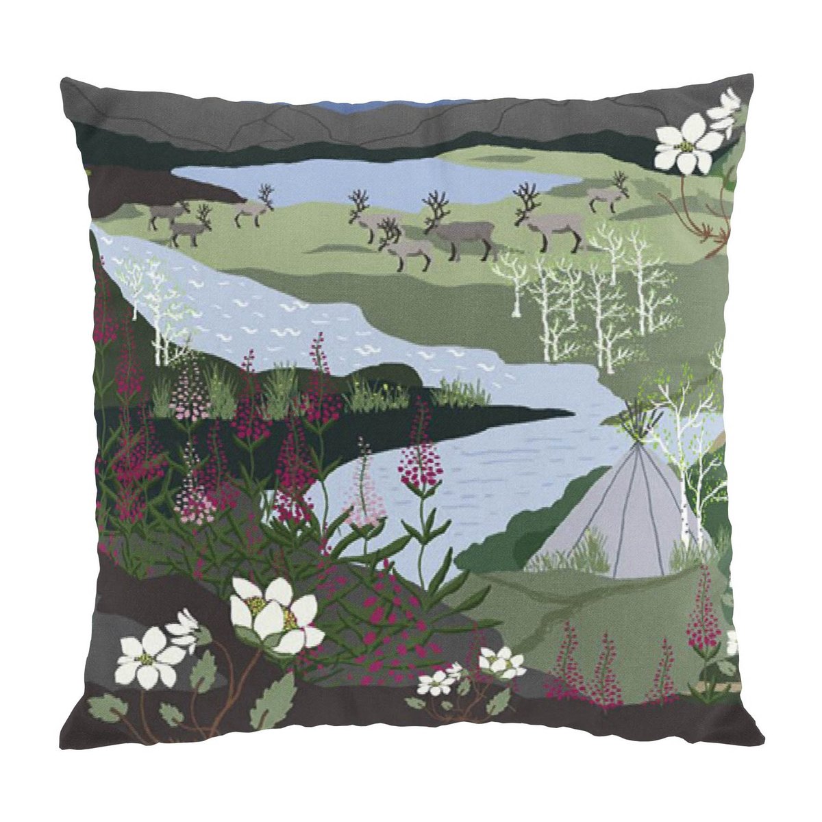 Fjällvandring tyynynpäällinen 47x47 cm Sini-vihreä