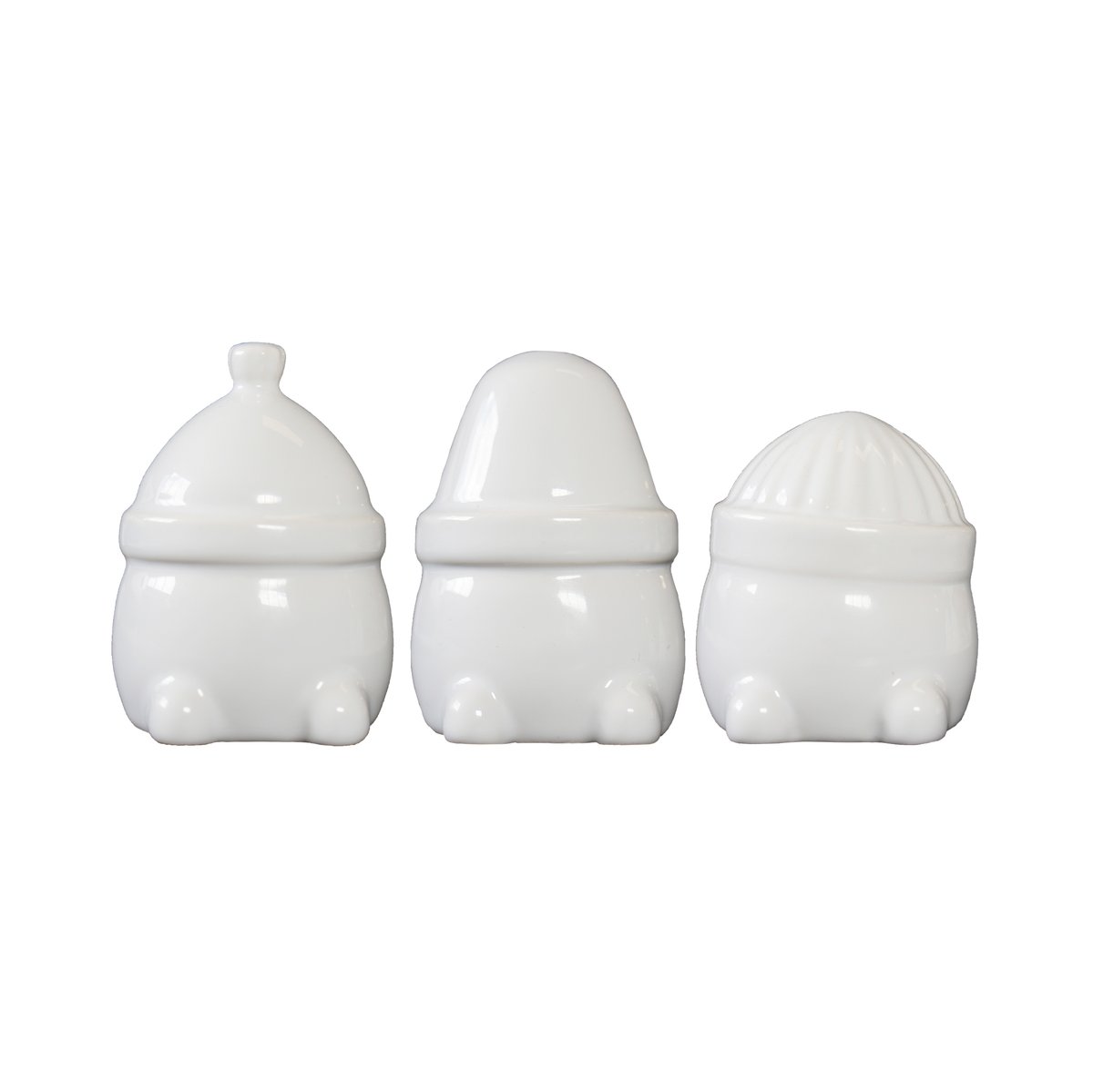 Hipster Triplets -joulukoriste, 3-pakkaus Shiny white