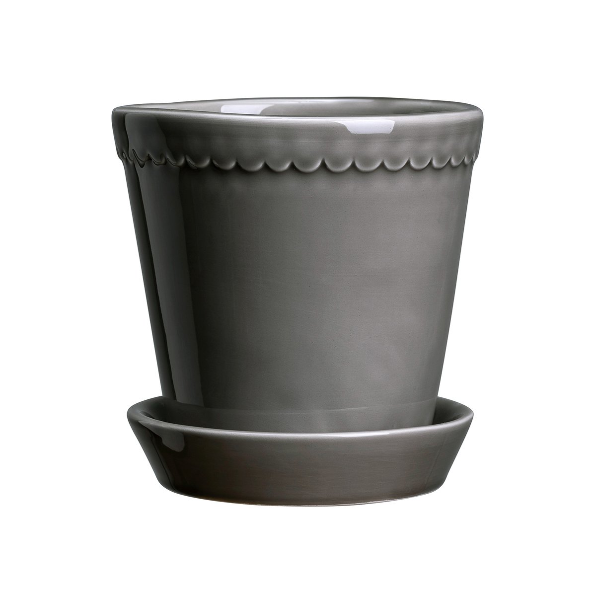 Helena ruukku lasitettu Ø12 cm Pearl grey